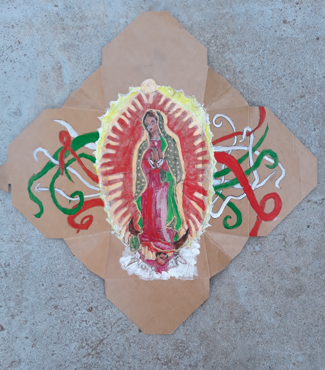 Polly Jackson - Guadalupe Virgin # 3 in a Take-Out Box
